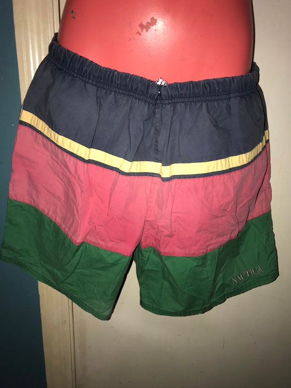 Vintage Nautica Swim Trunks. 1990’s Faded Out Col… - image 5