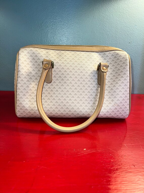 Vintage Liz Claiborne Purse. Tan/Off White Liz Cl… - image 4