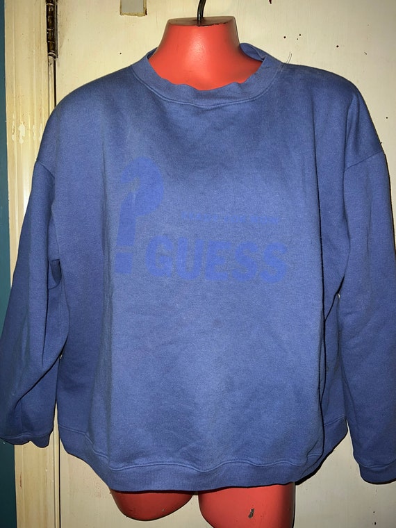 Vintage 1980’s Blue Guess Sweatshirt, Size One Size