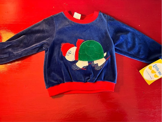 Vintage 80’s NWT Toddler Velour Outfit Adorable N… - image 2