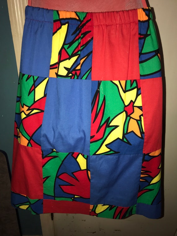 Vintage 80's Sanibel Sport Skirt. Abstract Color … - image 5