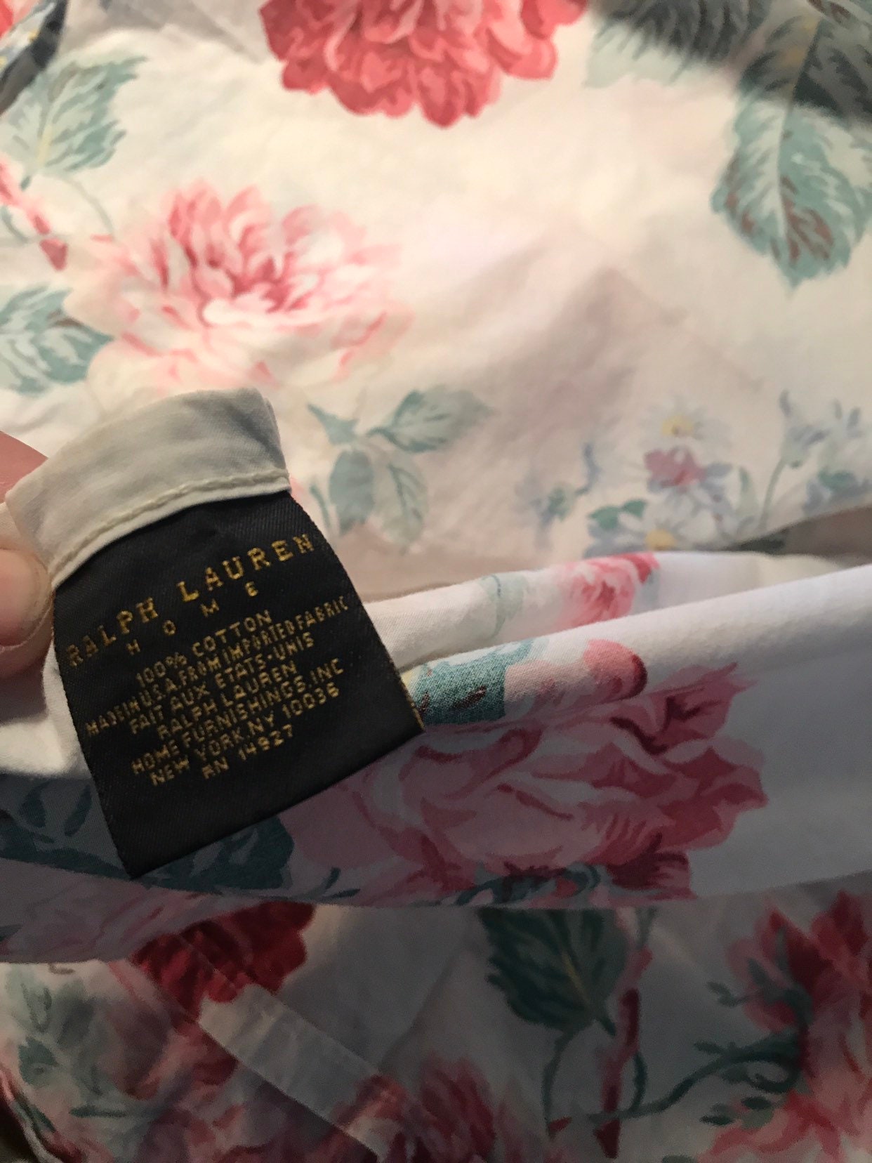 Vintage Ralph Lauren Sweet Lorraine Ruffle Queen Size Sheet Set. Ralph