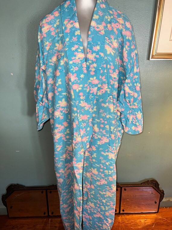 Vintage Blue Floral Kimono. Kimono Robe, For… Gem