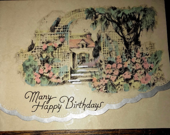 Vintage 1950’s Happy Birthday Card.  Previously Signed Card