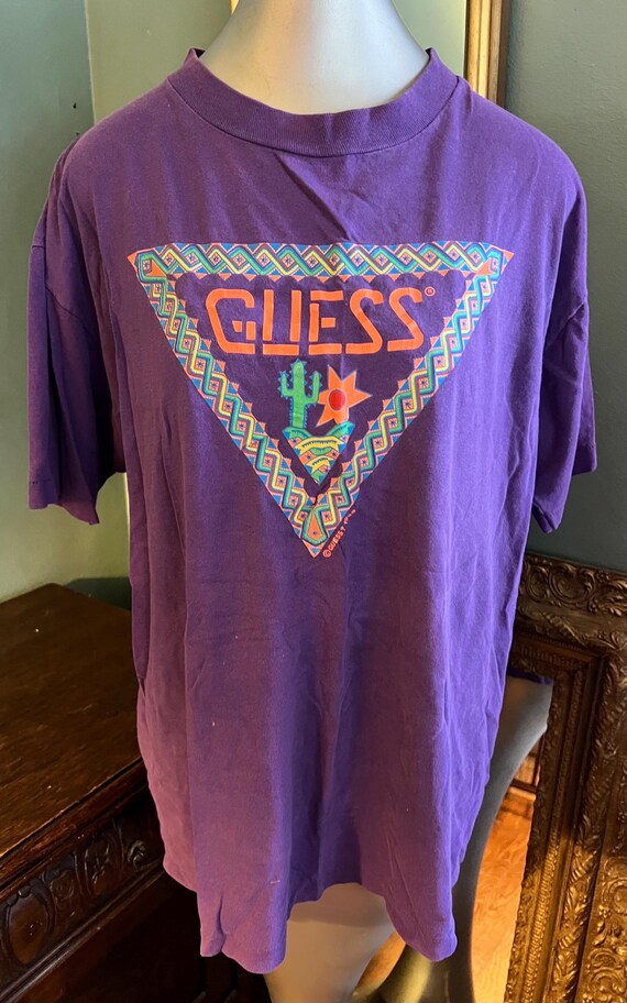 Vintage 1980’s Purple Guess T-shirt,  The Best Guess Shirt! One Size