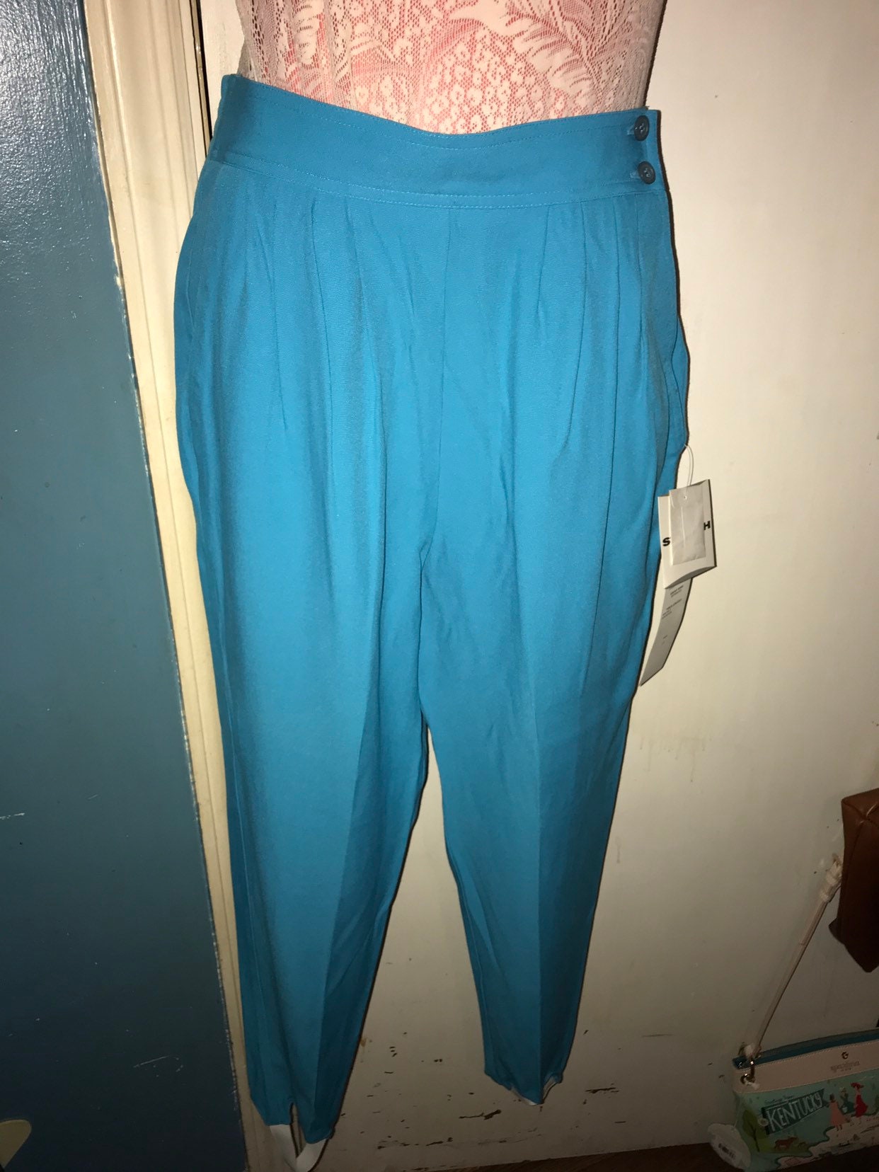 Vintage Chaus Stirrup Pants. Womens Turquoise Chaus Stirrup Pants. 1980 ...