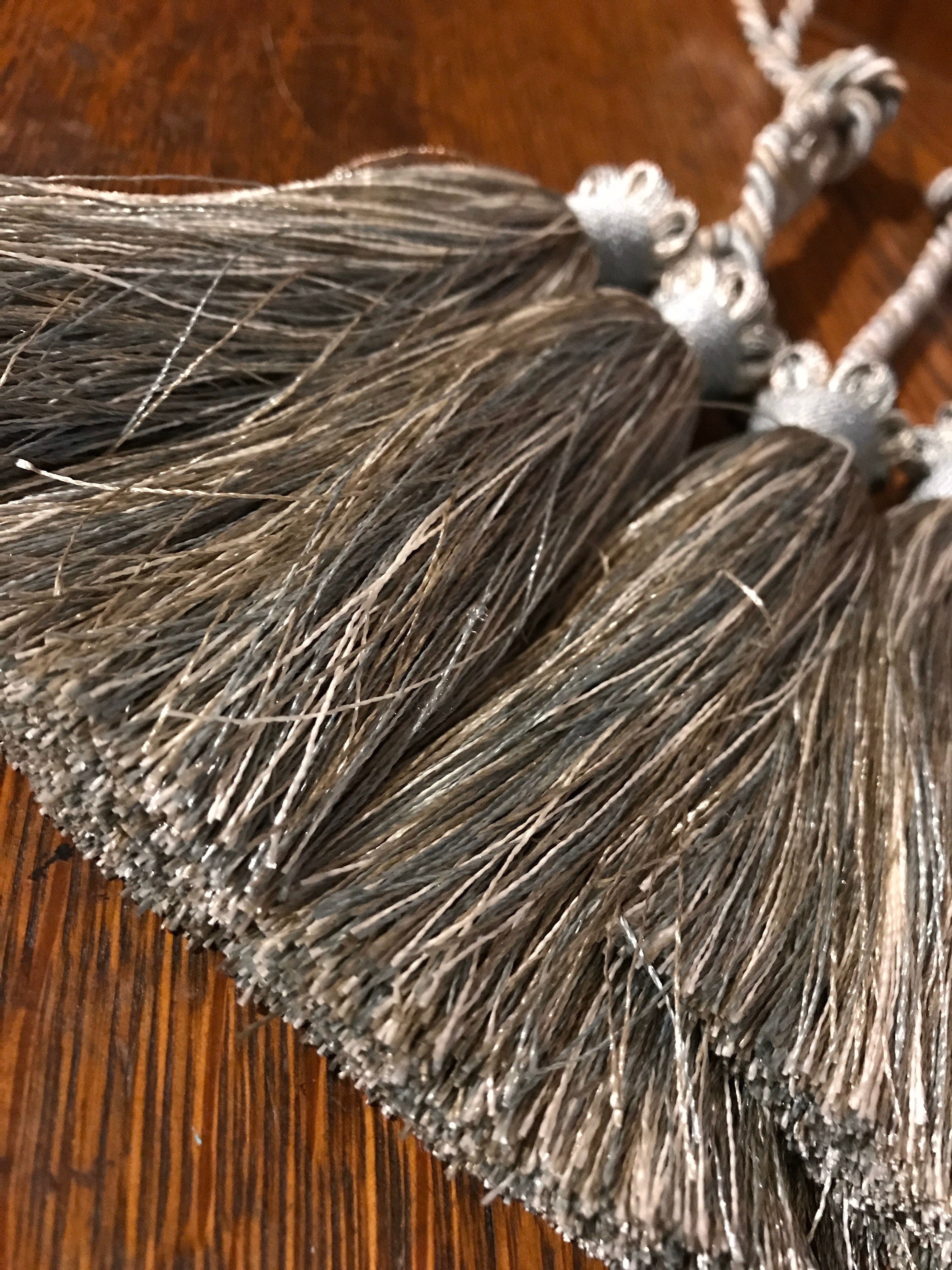 Vintage Set of Two Silver and Gold Rope Tassels. Silver and Gold