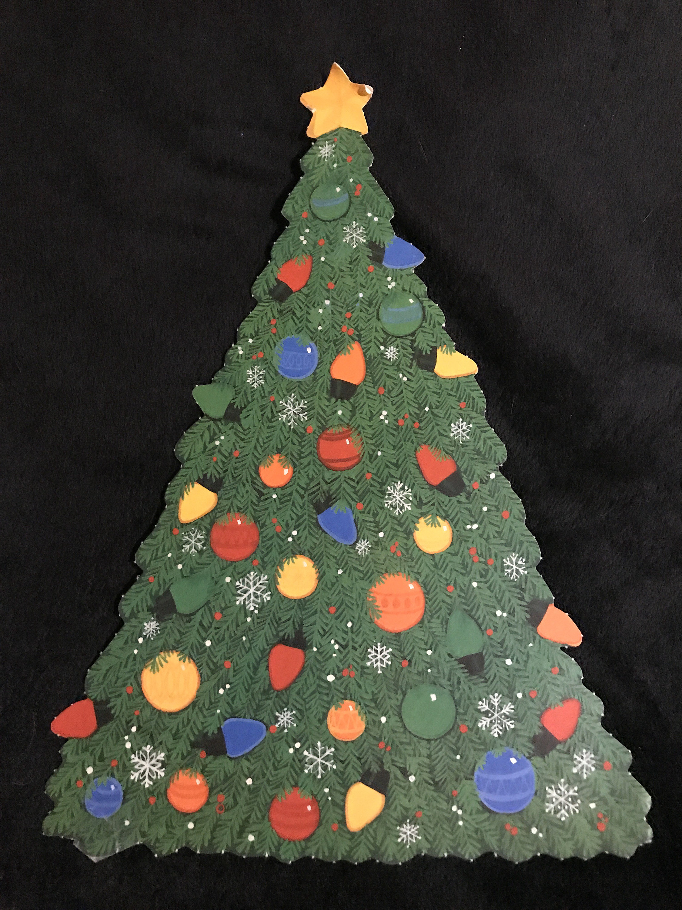 Vintage Christmas Decorations. Cardboard Cut Out Christmas Decor. 1980s