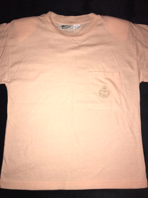 Vintage Deadstock 80's Tshirt. Peach 80's Tshirt.