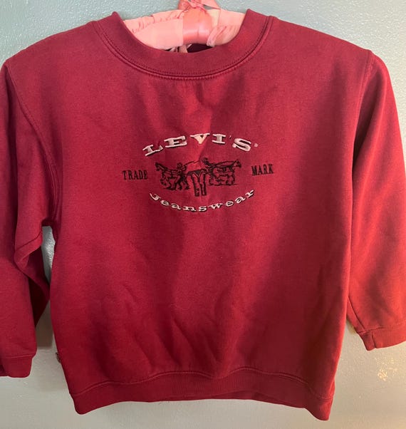 Vintage 90's Kids Levi Jeans Maroon Sweatshirt