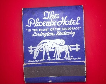 Vintage Matchbook. 1940’s The Phoenix Hotel Matchbook. Unused Matchbook. The Old Phoenix Hotel, Lexington, KY