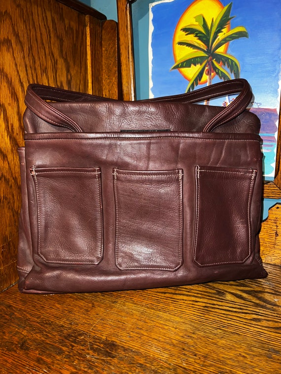 Vintage Leather Satchel. Vintage Leather Bag. Super Cool Leather Satchel Purse. Dark Brown Leather Purse