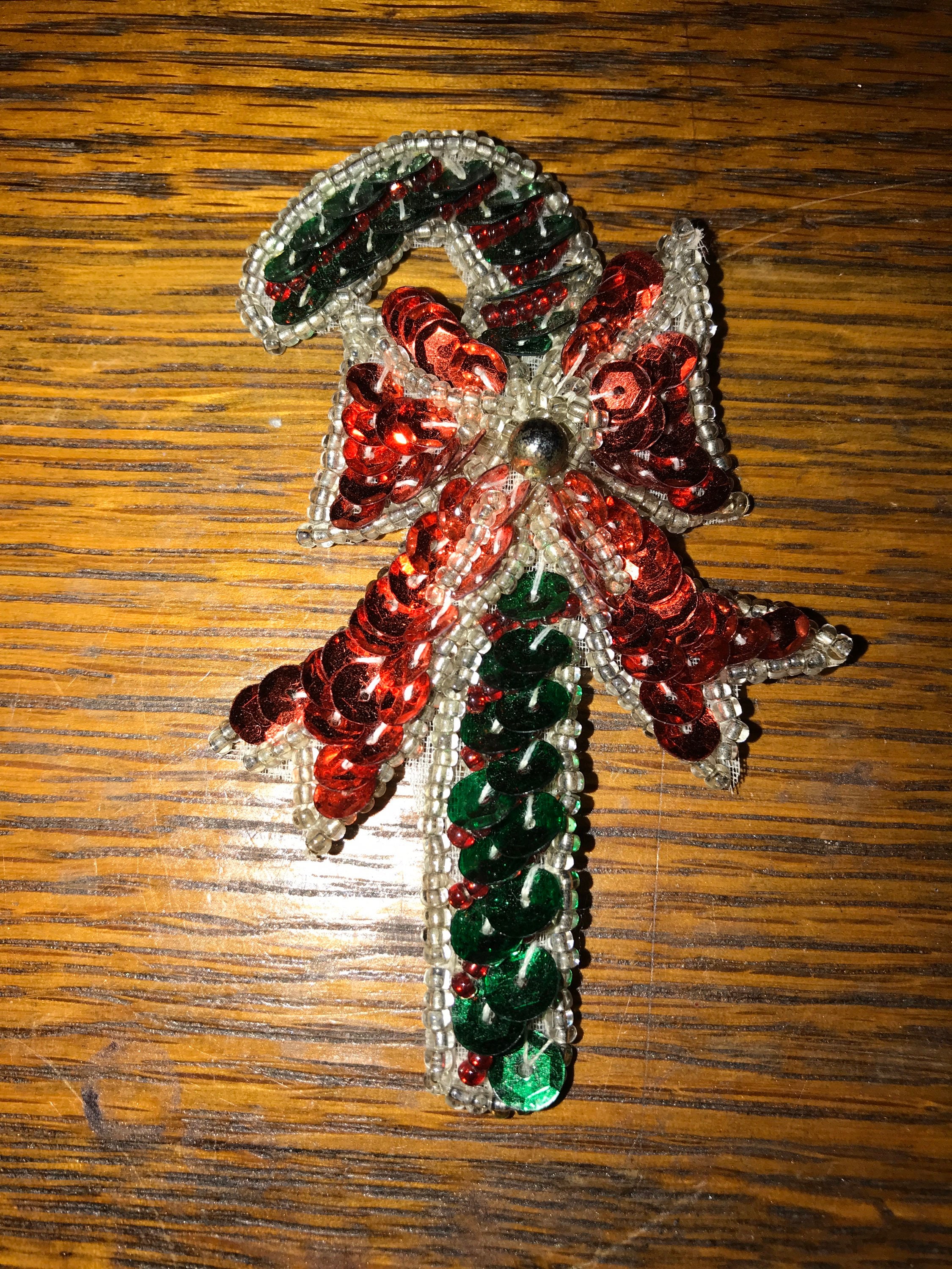 Vintage Sequin Applique. Sequin Christmas Appliqués. Set of Three