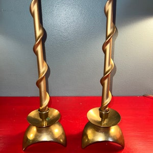 Vintage Brass Candlesticks Bolders, Set of Two