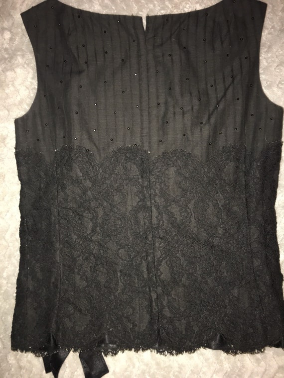 Vintage Carlye Black Tank Top. Vintage Black Lace… - image 6