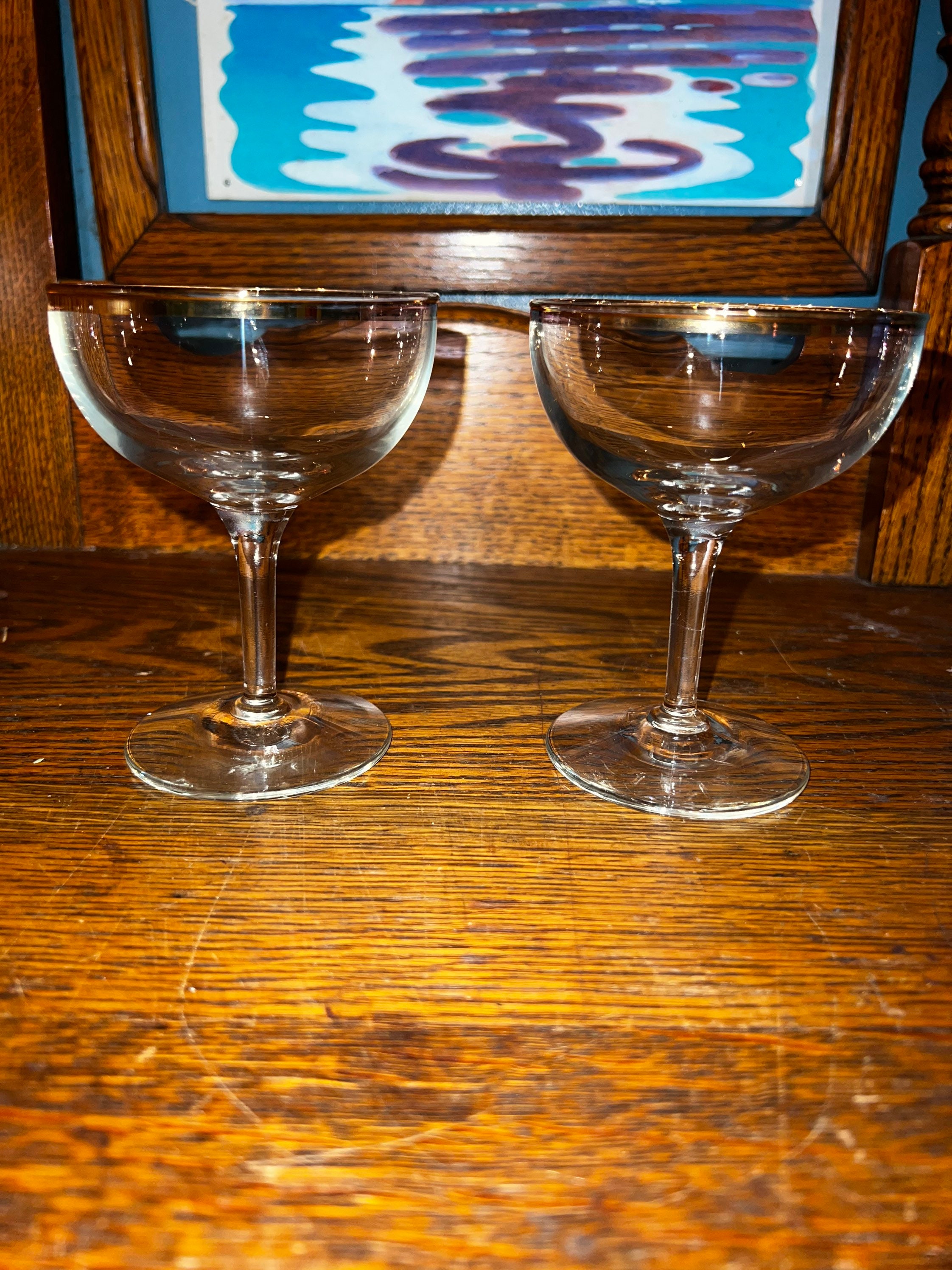 Vintage Libbey Champagne Glasses. Golden Elegance by Libbey Coupe