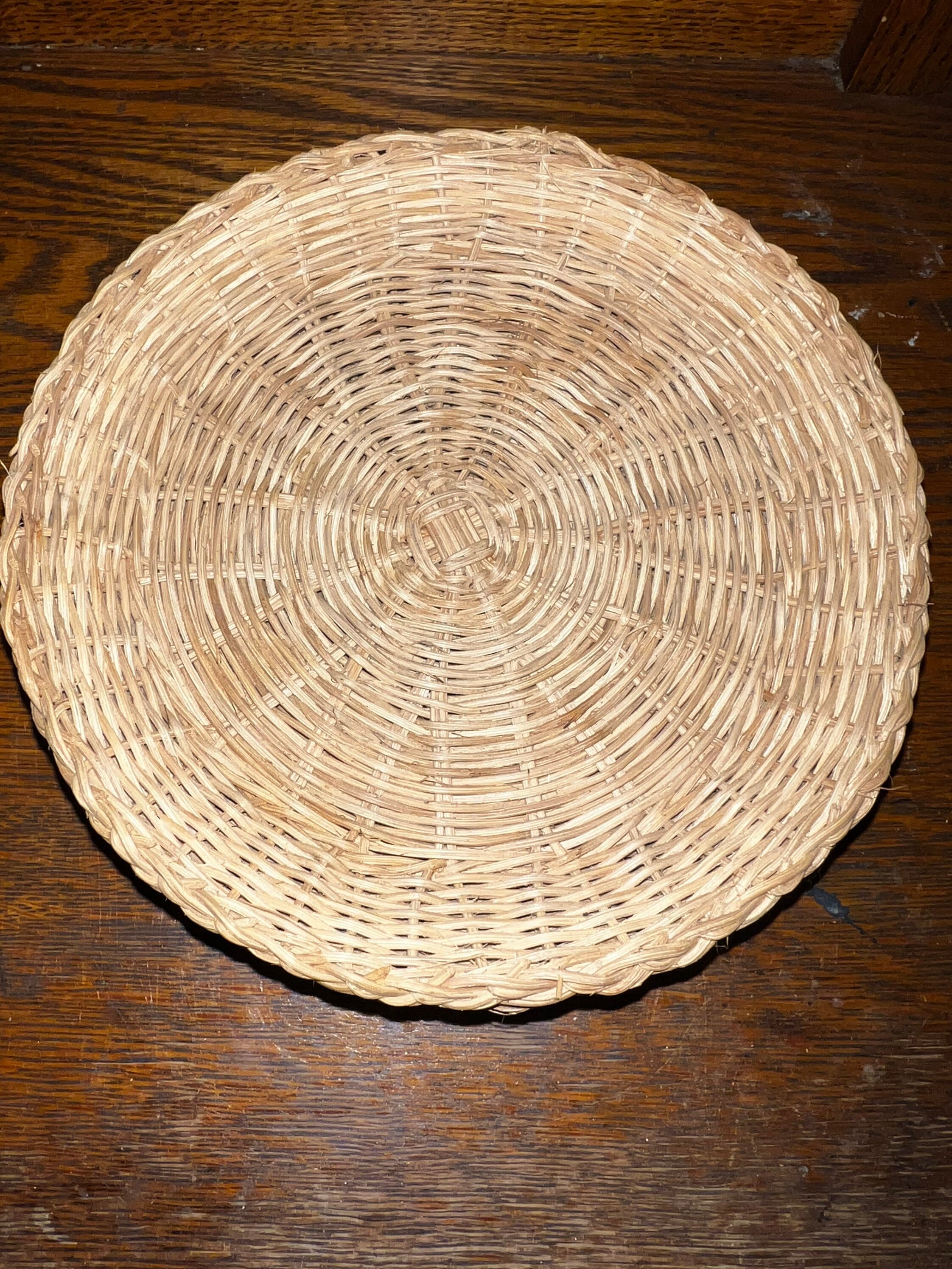 Vintage Wicker Paper Plate Holders. Set of Eight Raw Rattan Paper Plate Holders. Boho Picnic