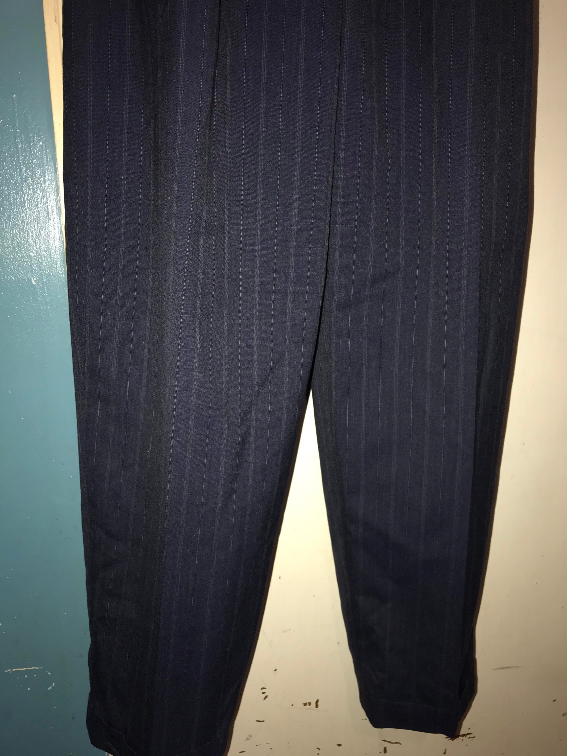 Vintage Womenâs Ralph Lauren Blue Suit Pants. Navy Blue Ralph Lauren Pants. Womenâs Navy Slacks 