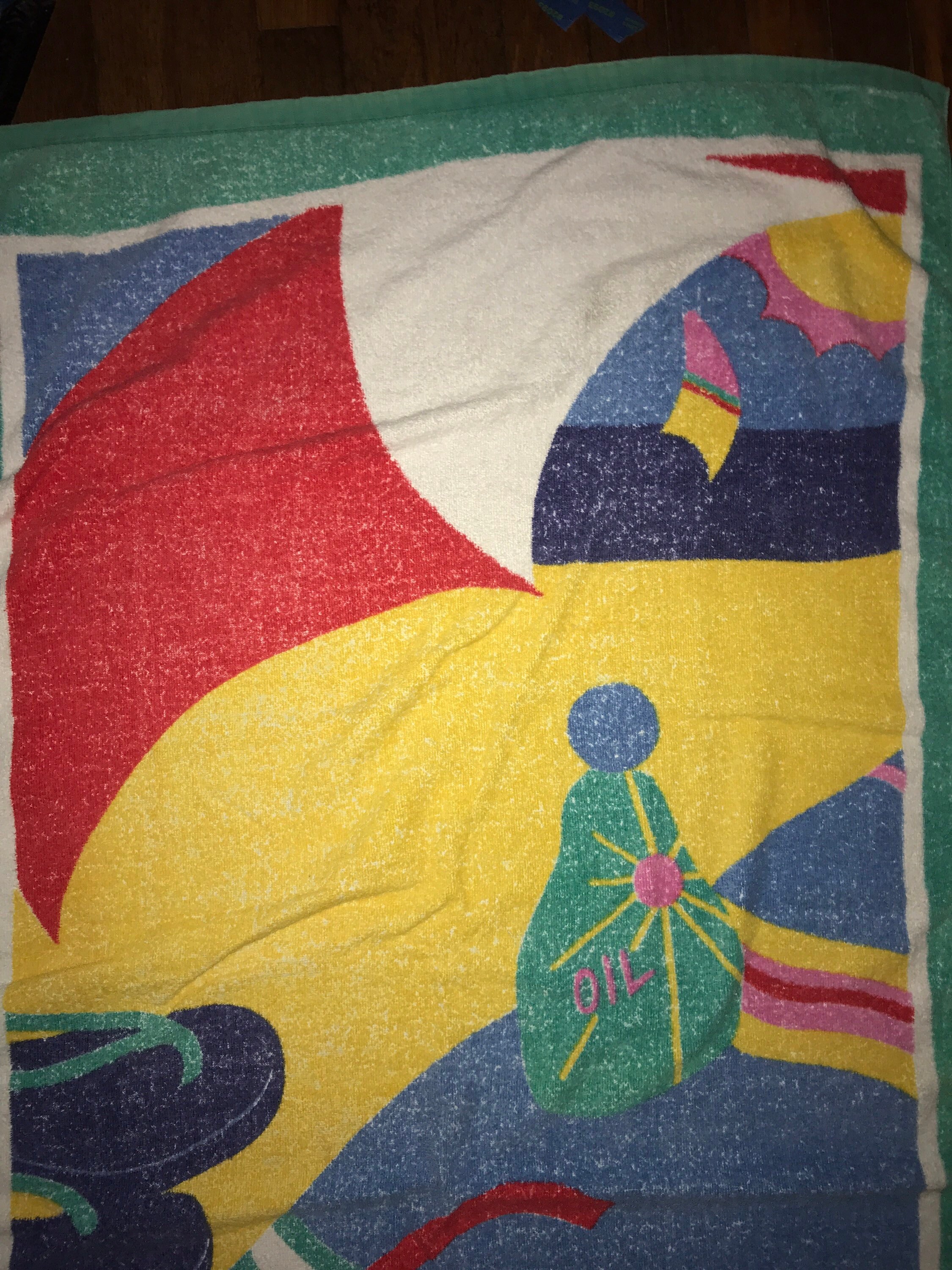 Vintage 80's Beach Towel. Vintage 80's Saint Maarten Beach Towel. Beach Towel. Caribbean Saint ...