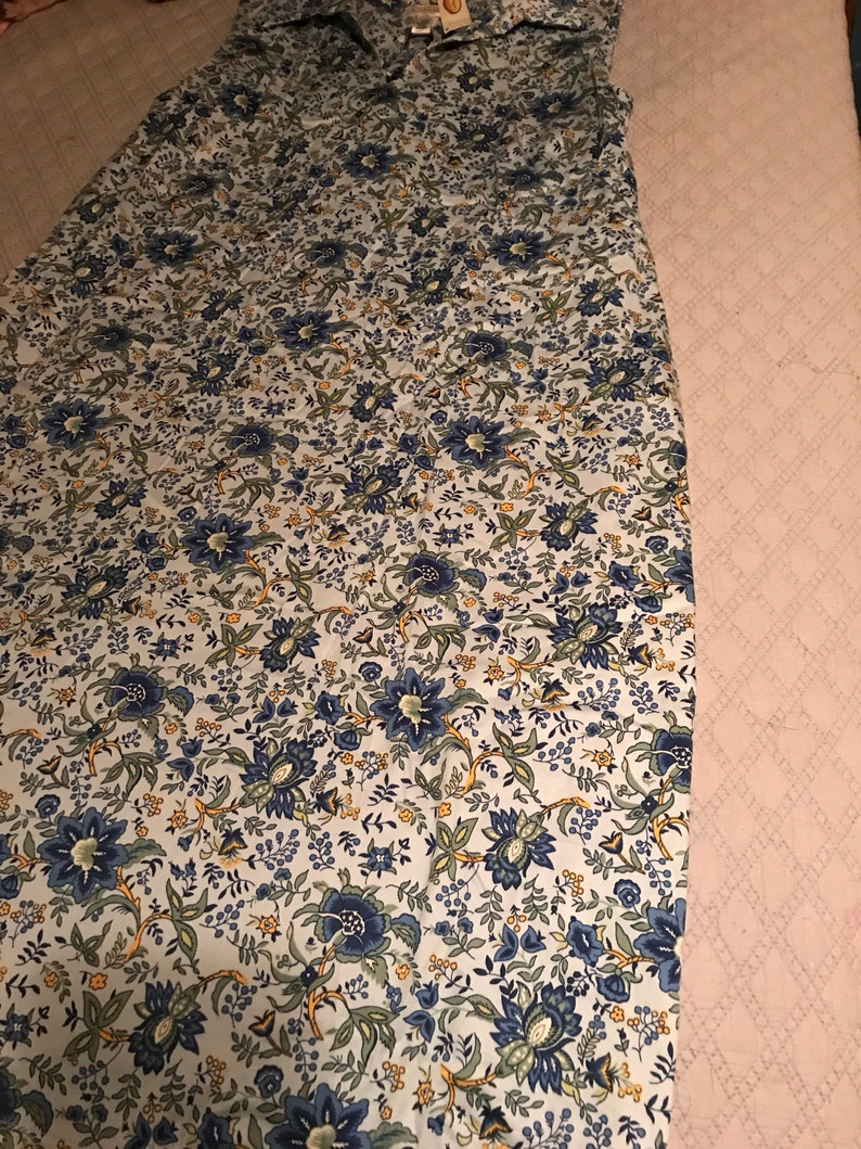 Talbots Daisy Dress Sleeveless Summer Dress Flower Pattern Dress Vintage Talbots Dress Talbots Size 16 Blue Flower Talbots Summer Dress