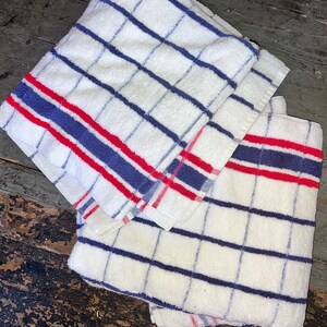 Reserved Vintage Red White and Blue Bath Towel Set Home Decor. Etsy