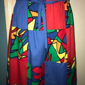 Vintage 80&#39;s Sanibel Sport Skirt. Abstract Color Block, Size Medium