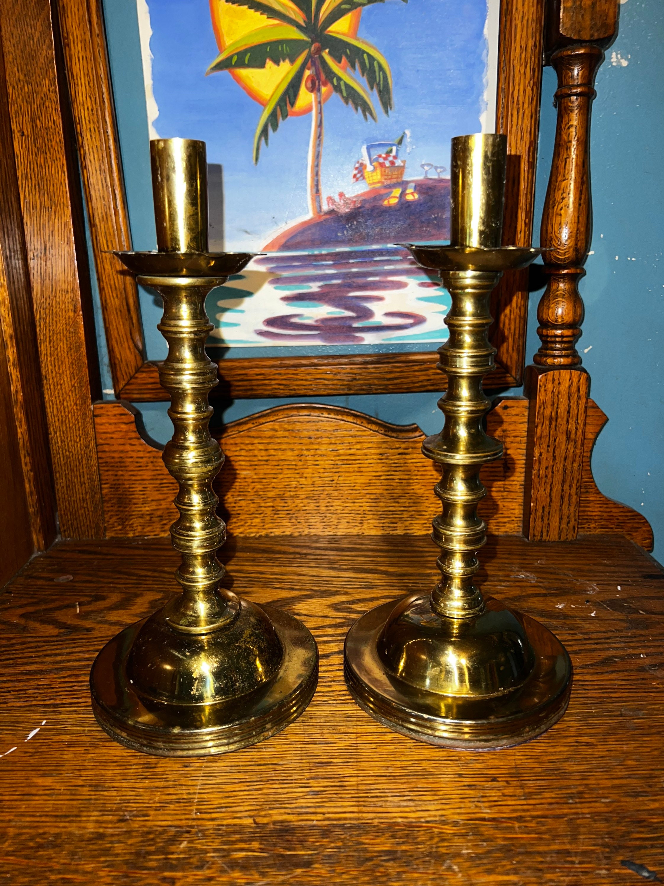 Vintage Brass Candlesticks. Nice Brass Candlesticks. Brass
