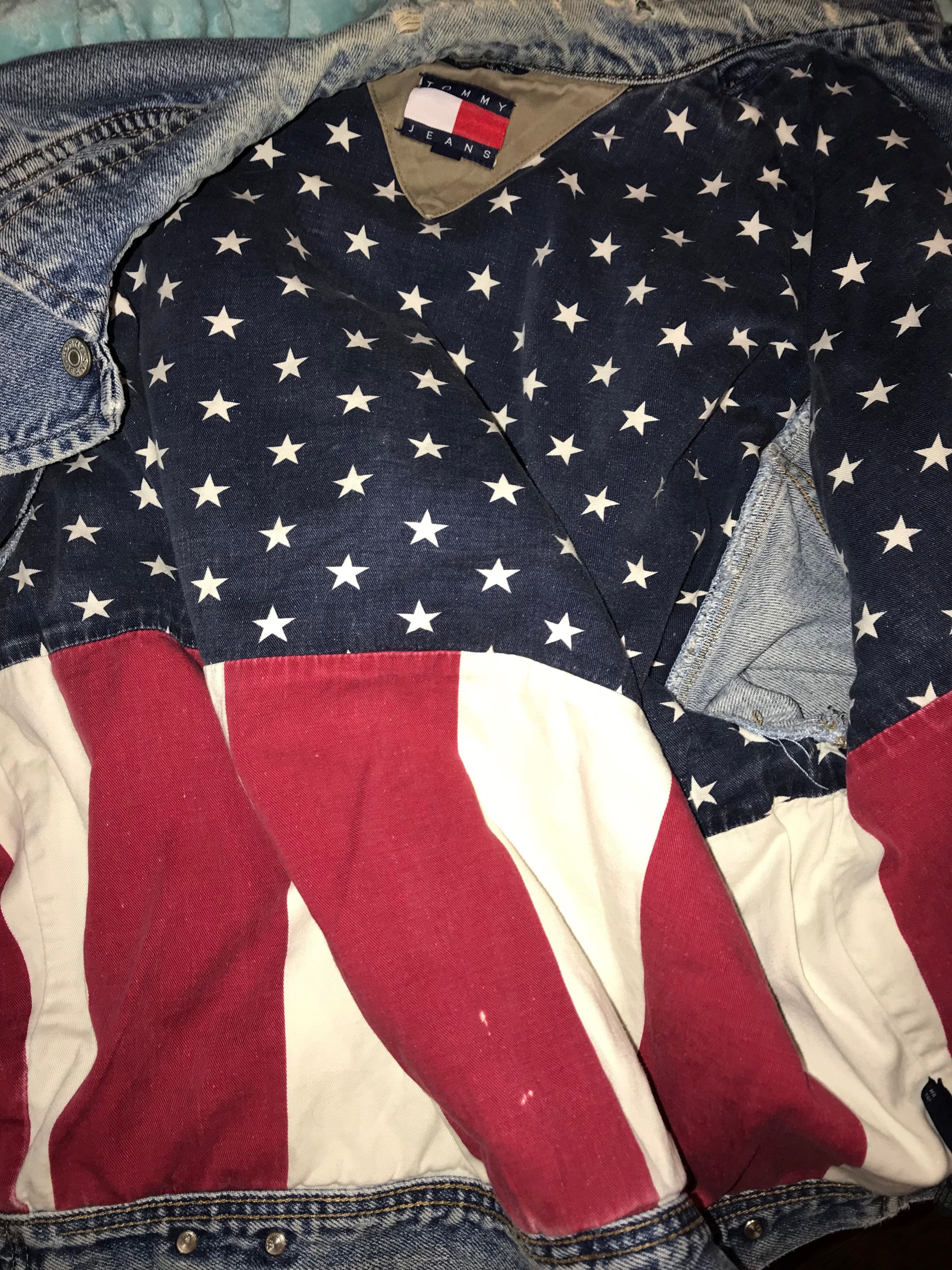 Rare Vintage 90's TOMMY HILFIGER USA American Flag Themed 