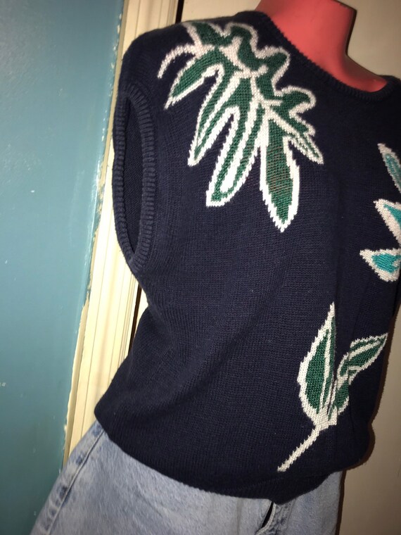 Vintage Summer Sweater. Blue Summer Sweater. Flow… - image 2