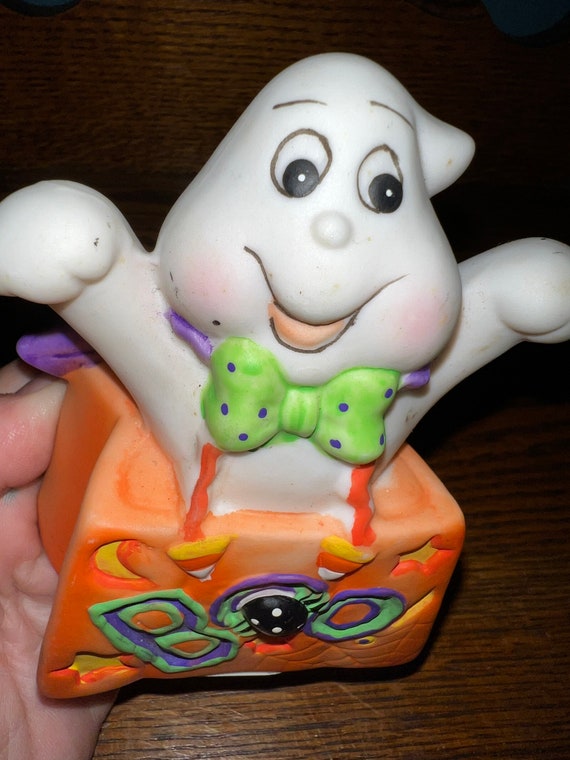 Vintage Halloween Nightlight. 1990’s Halloween Ghost Nightlight. Halloween Ceramic Nightlight