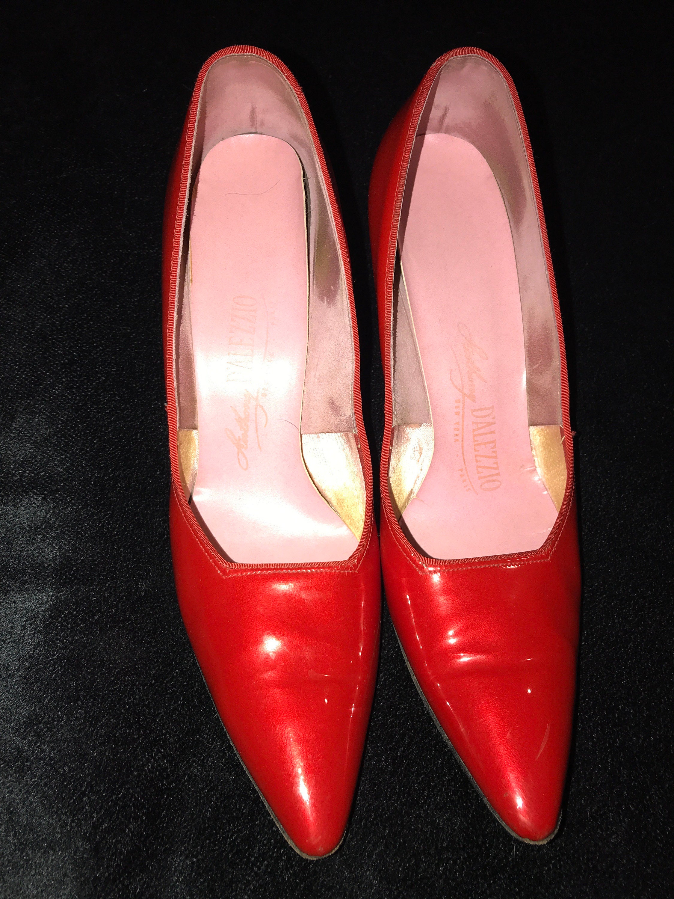 red flat heel shoes