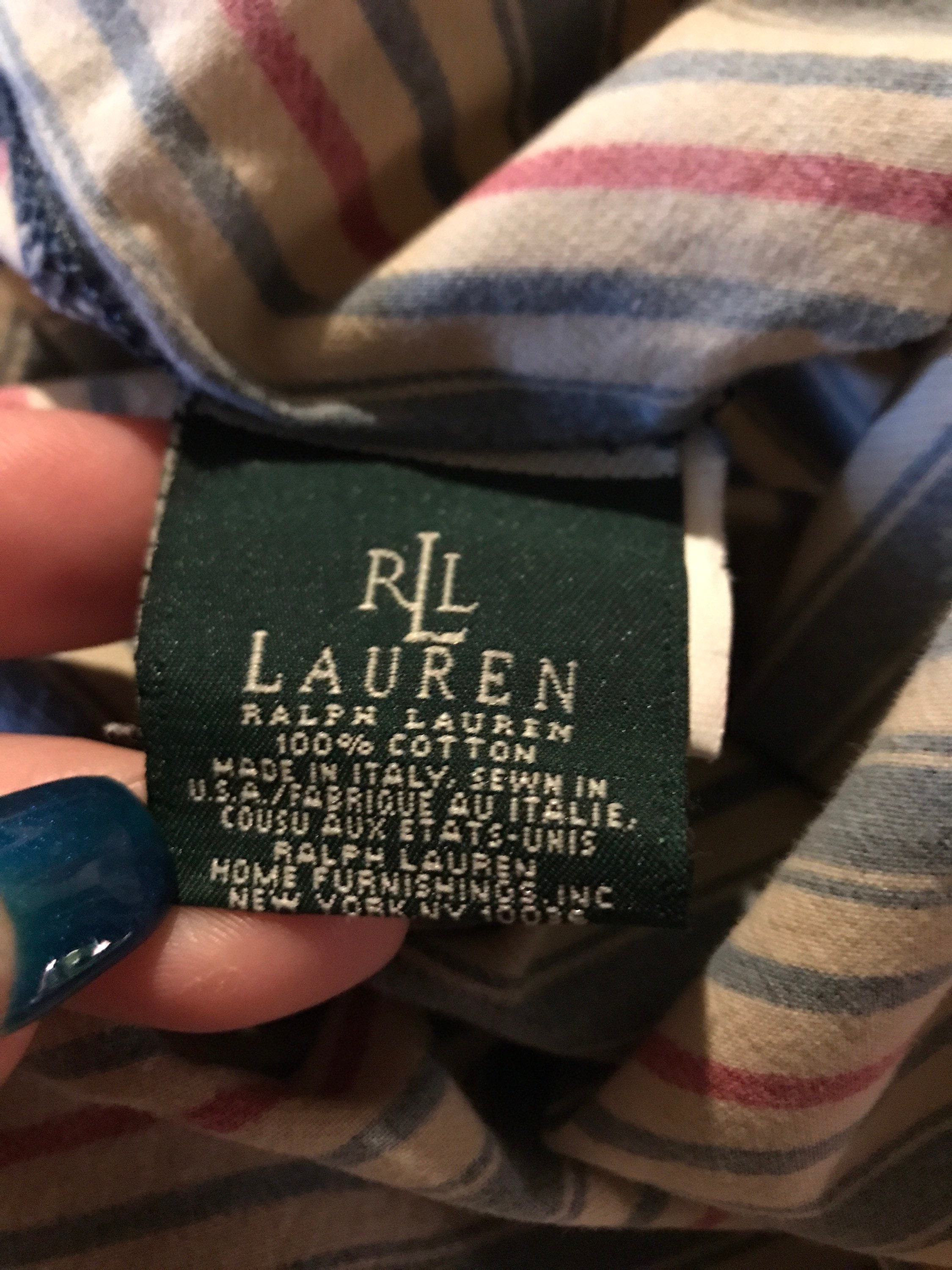 Vintage Ralph Lauren Standard Size Pillowcase Set. Distressed Ralph