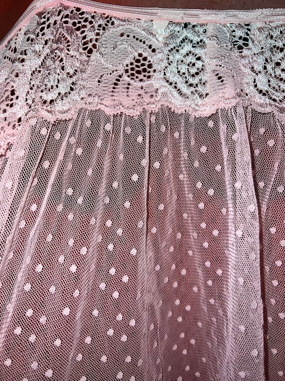Vintage Sheer Pink Open Front Lingerie. Pink Shee… - image 6