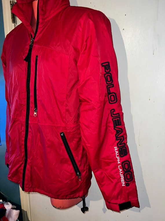 Vintage Polo Jeans Co. Windbreaker Jacket. Red Po… - image 4