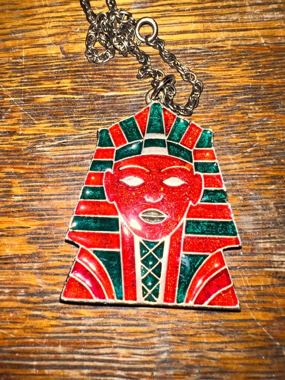 Vintage Egyptian Necklace. Egyptian Pharaoh Pendan
