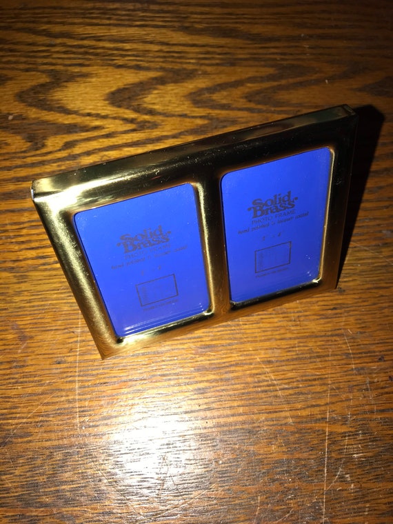 Vintage Small Double Brass Picture Frame