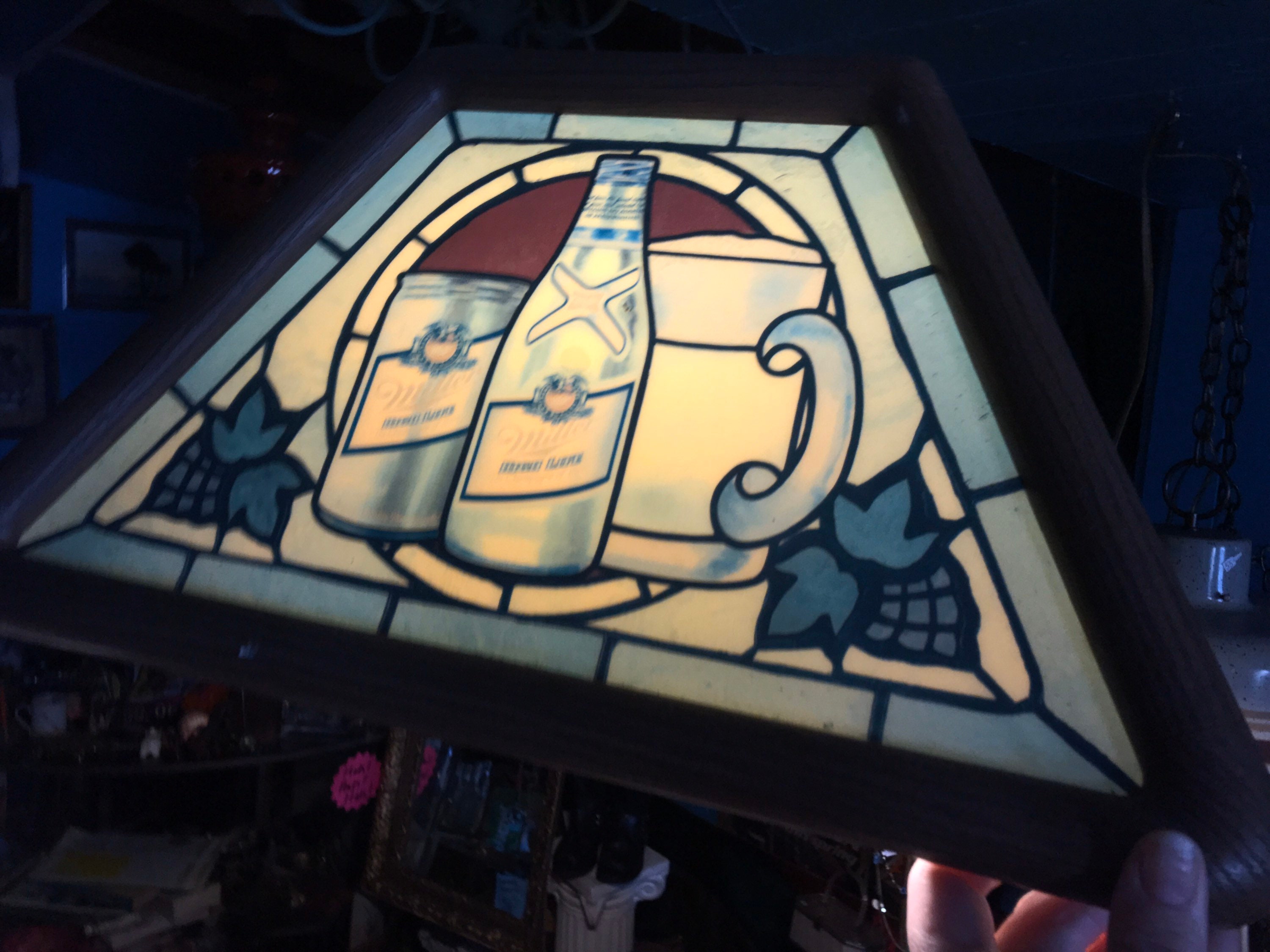 Vintage Miller Beer Hanging Light. Miller Beer Light. Hanging Light