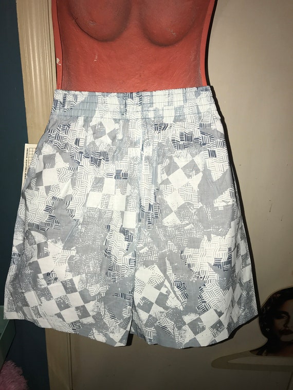 Vintage 80's Streetwear NWT Shorts. Blue and Whit… - image 4