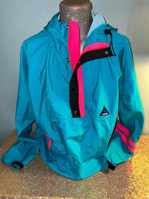 Vintage 1990’s Nylon Pullover Jacket, Colorful, S… - image 1