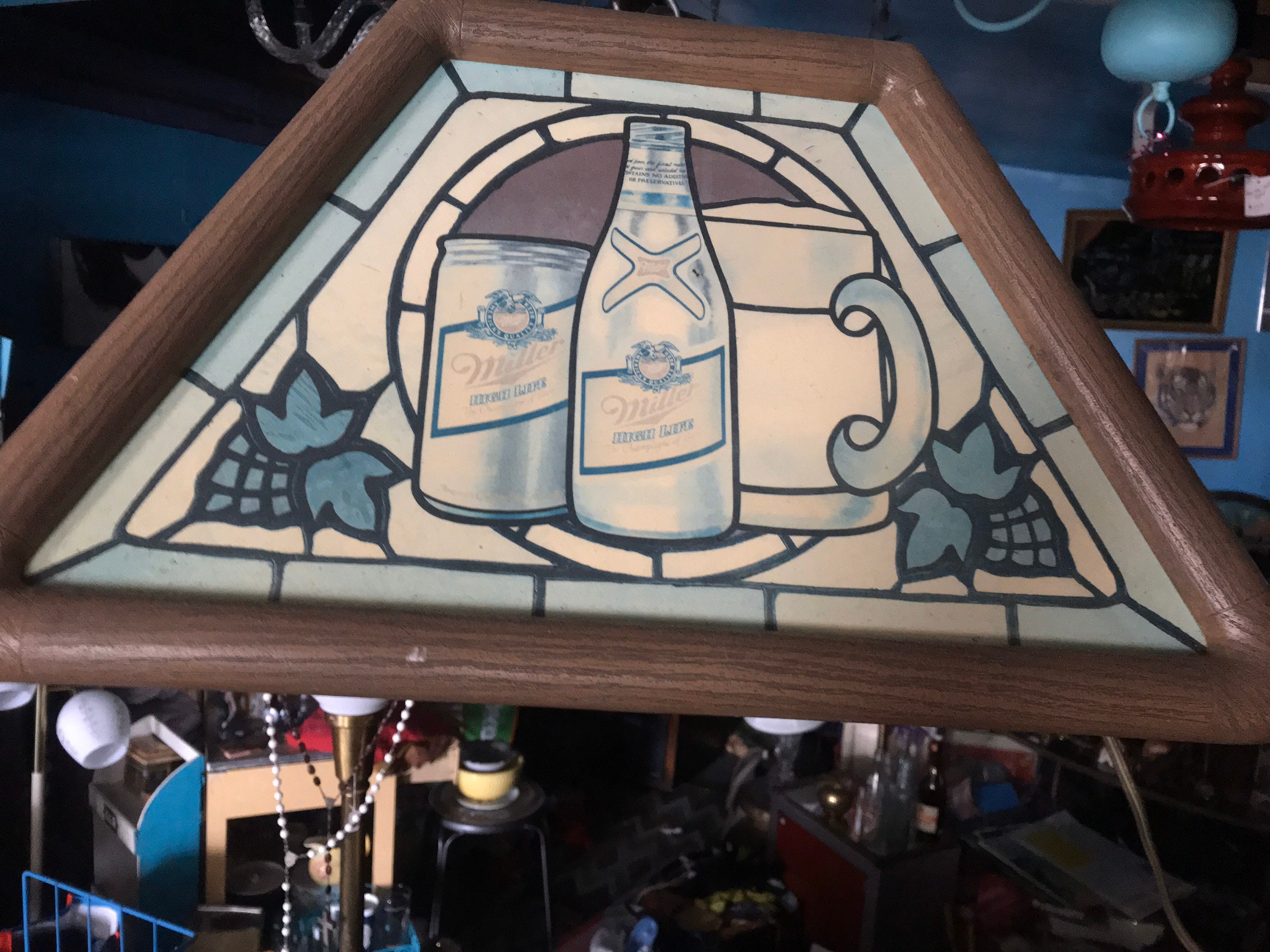 Vintage Miller Beer Hanging Light. Miller Beer Light. Hanging Light