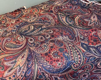 Vintage 1990’s Atelier Originals Datk Paisley Material, Sold By The Yard