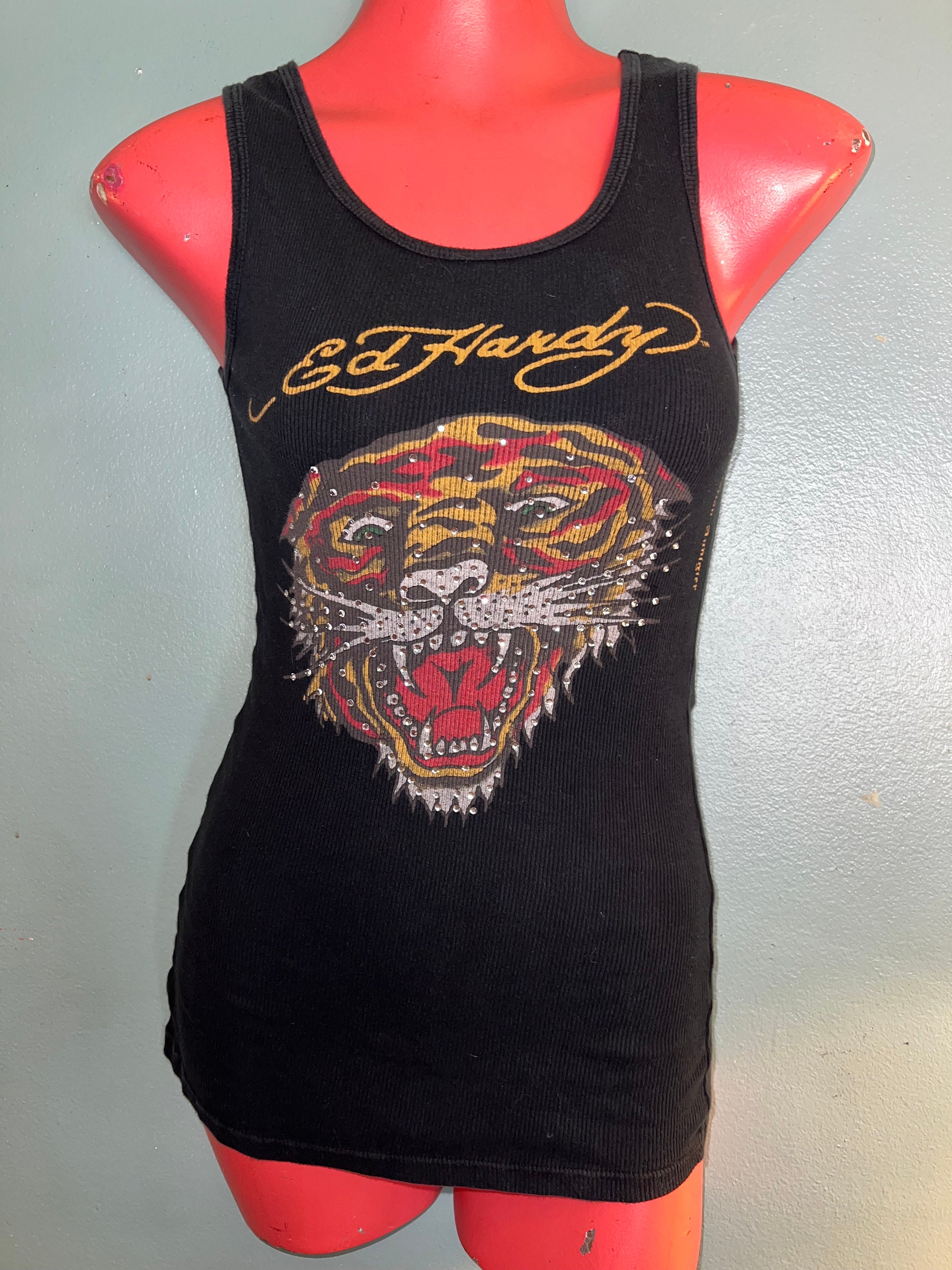 Tiger Ed Hardy Vest Top ED HARDY Tiger Flower Womens Tank Top