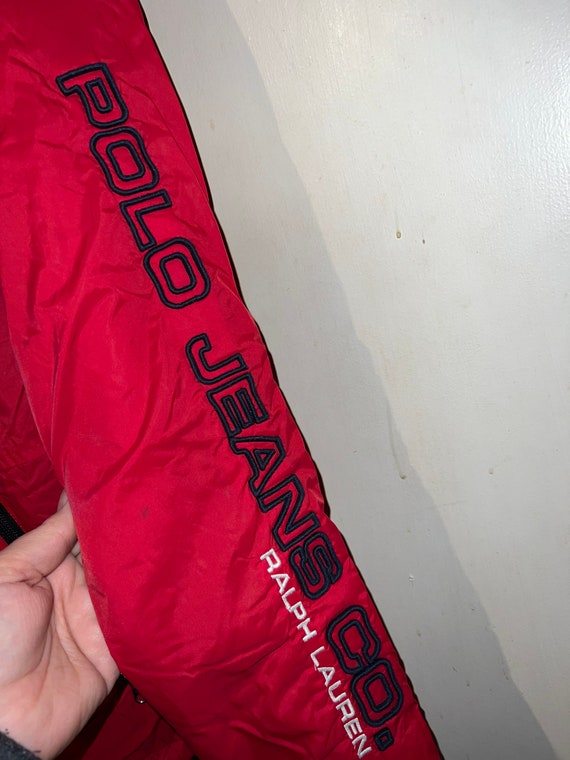 Vintage Polo Jeans Co. Windbreaker Jacket. Red Po… - image 5