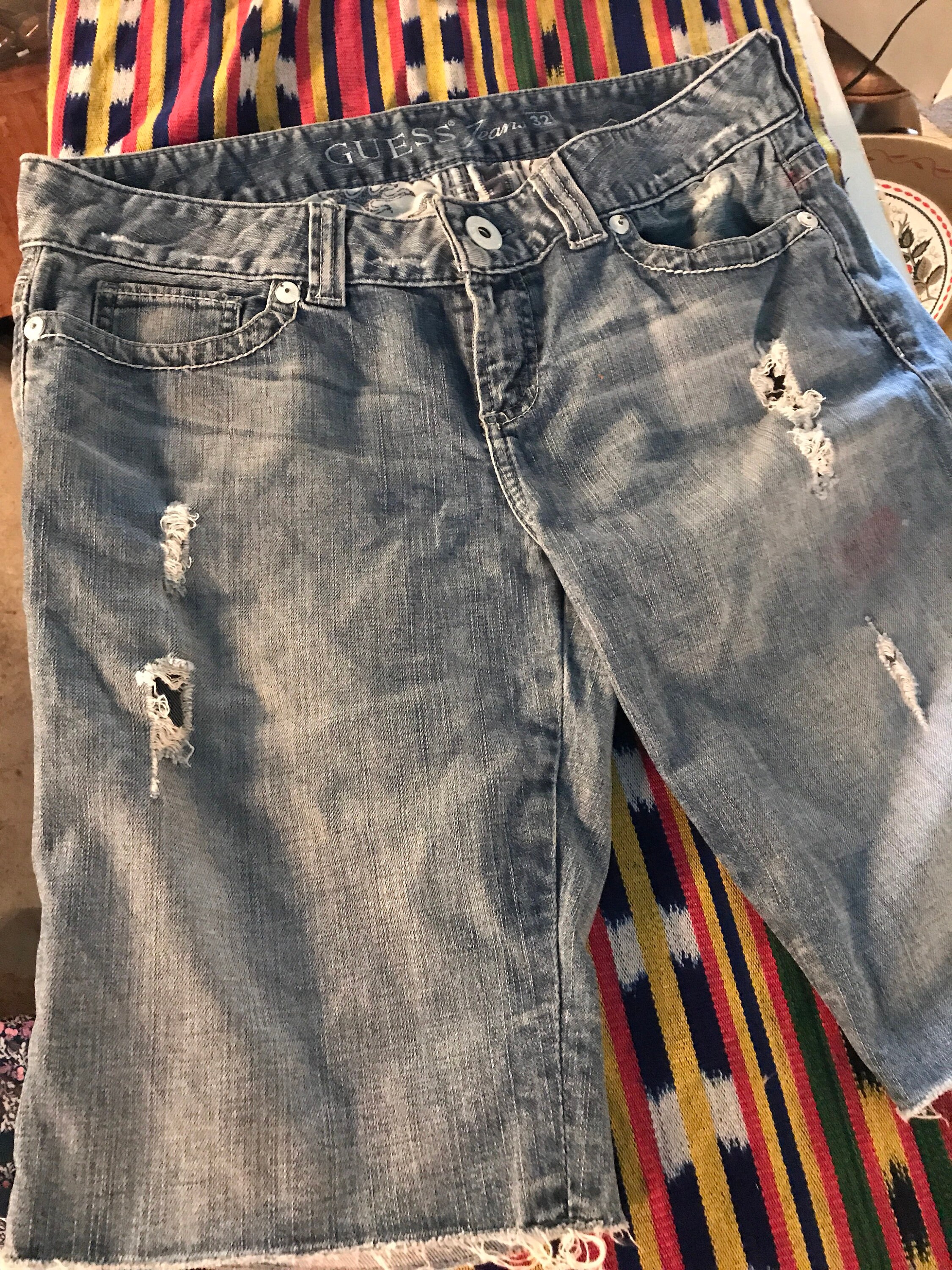Vintage Guess Jeans Jean Shorts. 90's Jean Shirts. Distressed Guess ...