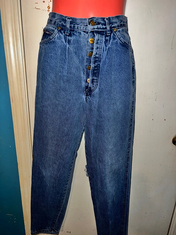 Vintage Chic Jeans. 80s Denim Chic Jeans. Chic Blu