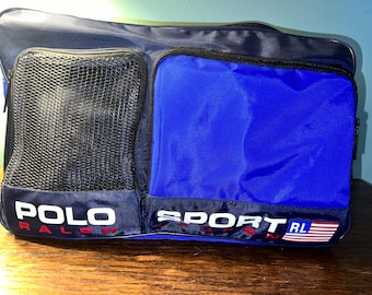 90sレアpolo sportポロスポーツ　ポーチ　ビーチ　サーフ Rare!vintage Polo Ralph Lauren Surfing Bear Drawstring Canvas