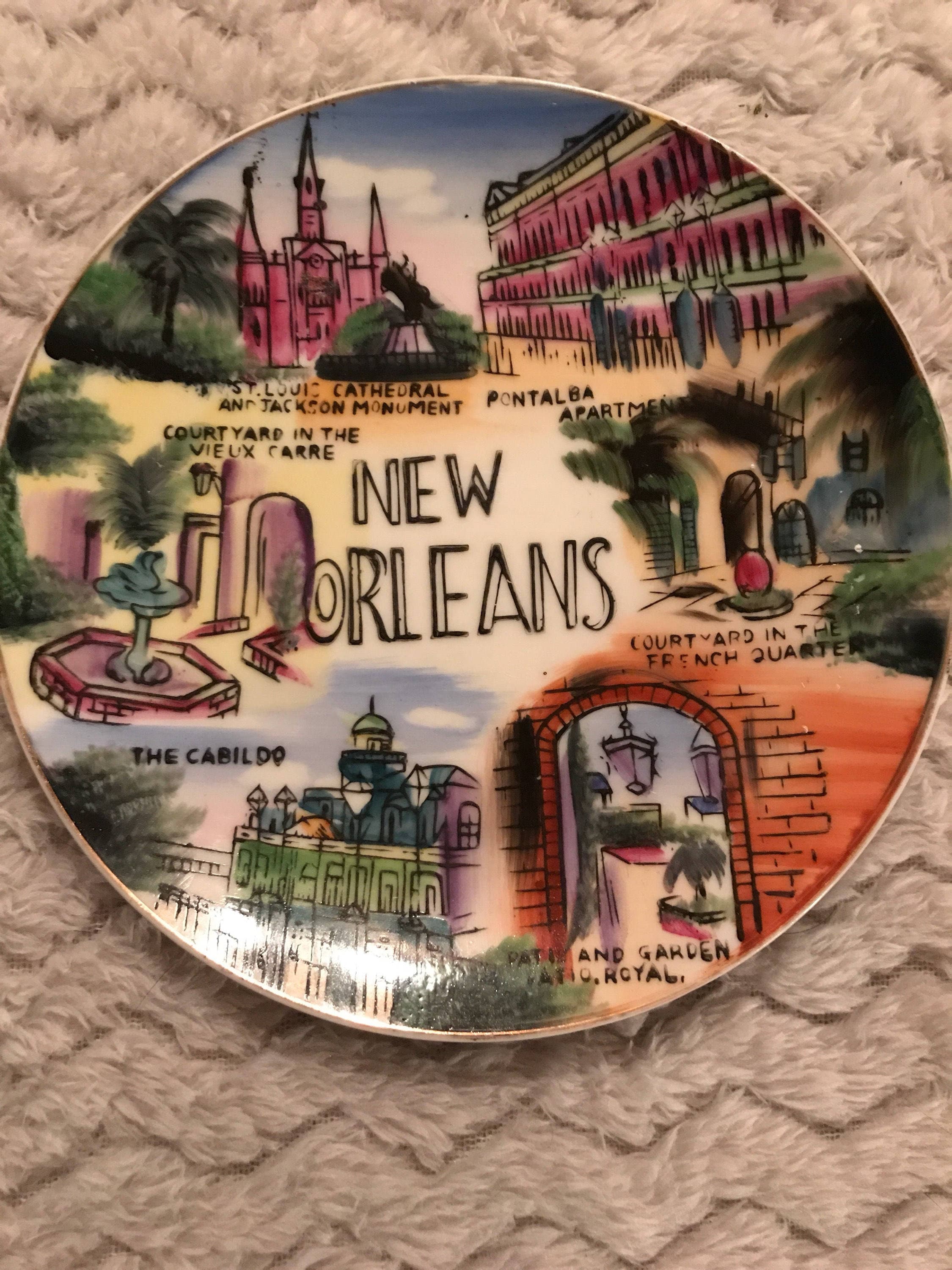 Vintage New Orleans Plate. Souvenir New Orleans Plate. Vintage Plate