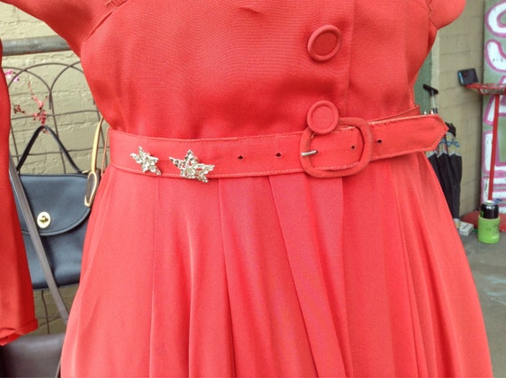 Vintage Red Dress. Full Swing Dress. Rockabilly V… - image 3