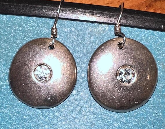 Vintage 1990’s Sterling Silver Dangle Earrings, Signed TCP