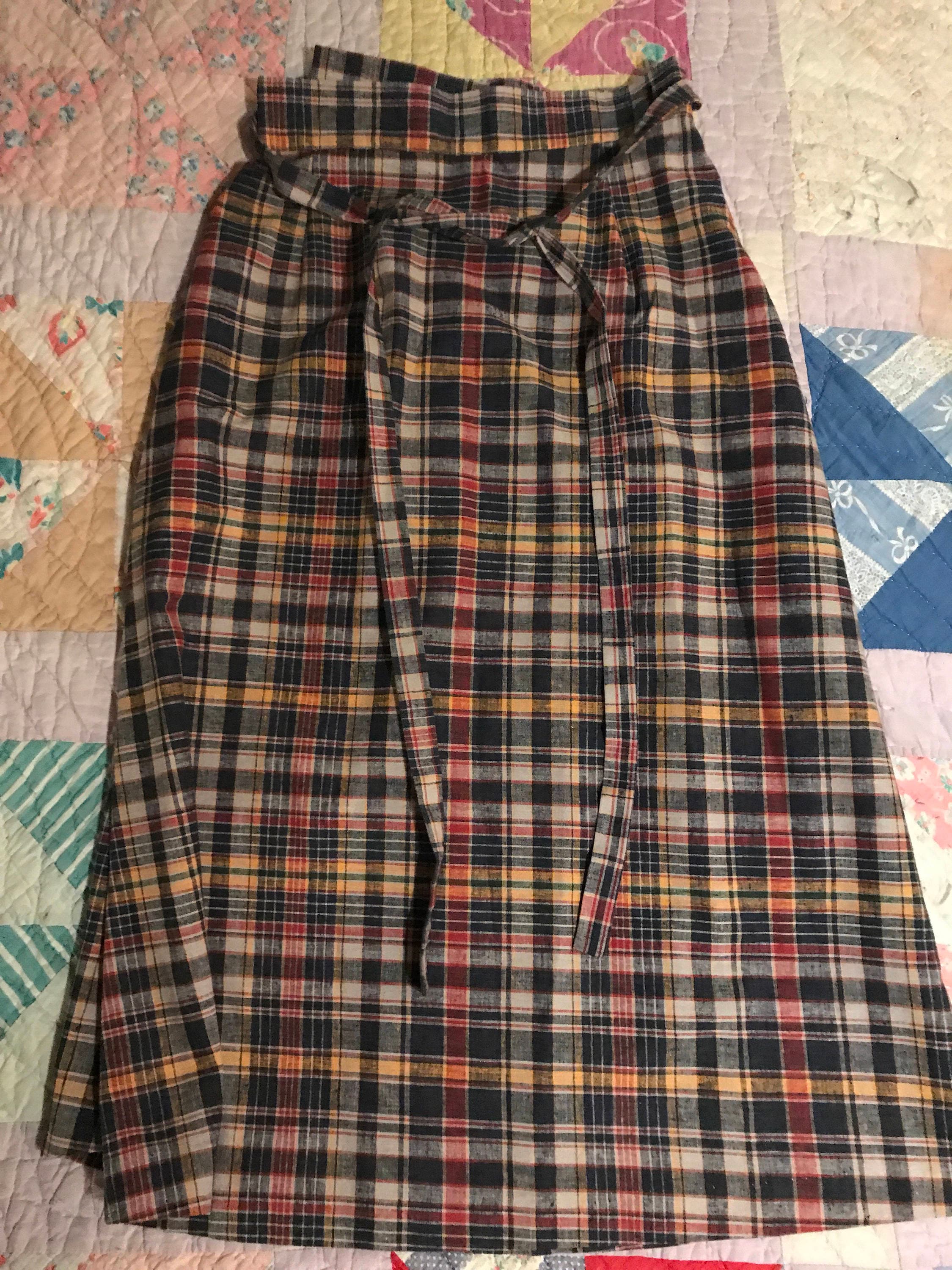 Vintage Plaid Skirt. Wrap Skirt. Vintage Plaid Wrap Skirt. Plaid Wrap